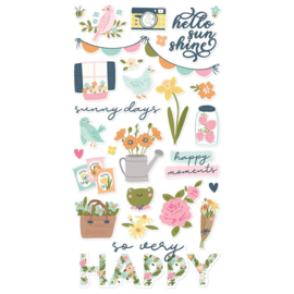 Simple Stories Fresh Air Chipboard Stickers 6"X12" 