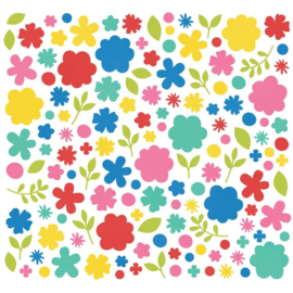 Color Vibe Cardstock Flowers Bits & Pieces 143/Pkg Summer  