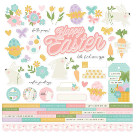 Simple Stories Hoppy Easter Cardstock Stickers 12"X12"  