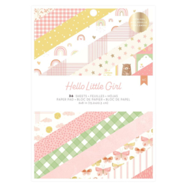 American Crafts Single-Sided Paper Pad 6"X8" 36/Pkg Gold Foil, Hello Little Girl
