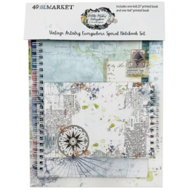 49 And Market Vintage Artistry Everywhere Spiral Notebooks 2/Pkg  