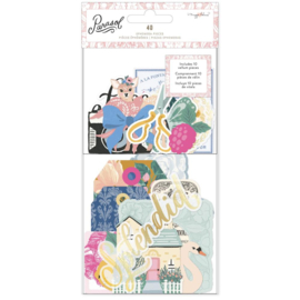 Maggie Holmes Parasol Ephemera Cardstock Die-Cuts 40/Pkg Icons, Cardstock & Vellum W/Gold Foil