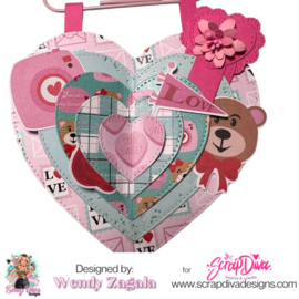 Scrapdiva Double Stitch Heart Nesting Set   