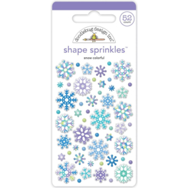 Doodlebug Sprinkles Adhesive Enamel Shapes Snow Colorful 