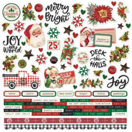 Simple Stories Cardstock Stickers 12"X12" Simple Vintage Dear Santa  