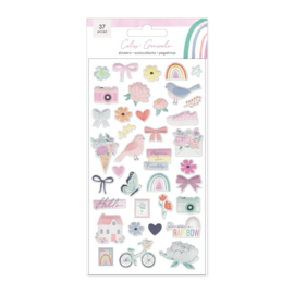 American Crafts Rainbow Avenue Puffy Stickers 37/Pkg Icons  