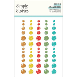 Simple Stories Snow Pine Lodge Enamel Dots GLITTER  