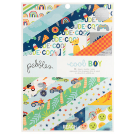 Pebbles Cool Boy 6x8 Inch Paper Pad Silver Foil (36 Sheets)
