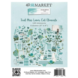 49 And Market Color Swatch: Teal Mini Laser Cut Outs Elements 