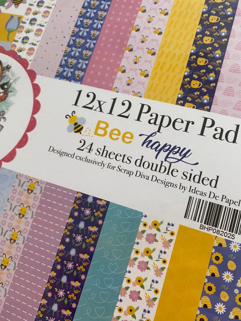 Scrapdiva Bee Happy Paper Pad 12x12