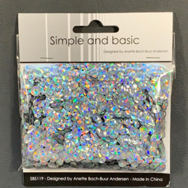 Simple and Basic Holographic Silver Sequin Mix (SBS119)
