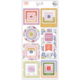 PinkFresh Chipboard Frames Stickers Garden Bouquet  