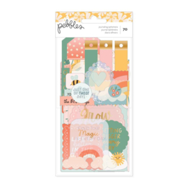 Pebbles Sunny Bloom Ephemera Die-Cuts 70/Pkg Journaling, Vellum Gold Foil PREORDER