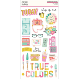 Simple Stories True Colors Chipboard Stickers 6"X12"  