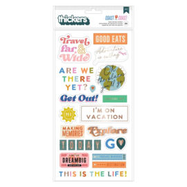 American Crafts Coast-to-Coast Thickers Stickers 89/Pkg Phrase  