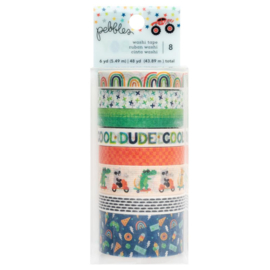 Pebbles Cool Boy Washi Tape 8/Pkg