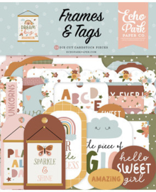 Echo Park Dream Big Little Girl Frames & Tags  