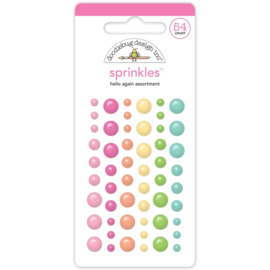 Doodlebug Sprinkles Adhesive Enamel Shapes 6/Pkg Assorted, Hello Again