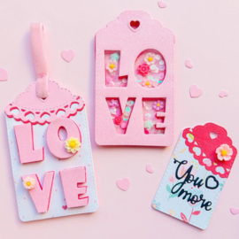 Scrapdiva Love You Shaker Tags  