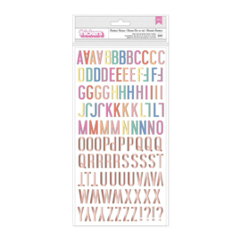 American Crafts Rainbow Avenue Thickers Stickers 224/Pkg Rose Gold Alpha  