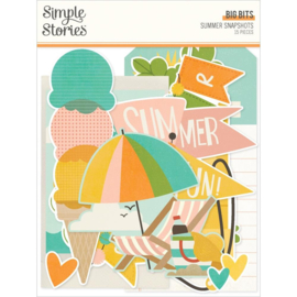Simple Stories Summer Snapshots Bits & Pieces Die-Cuts 15/Pkg Big 