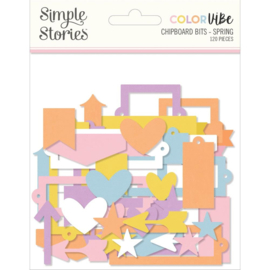 Color Vibe Chipboard Bits & Pieces 120/Pkg Spring 