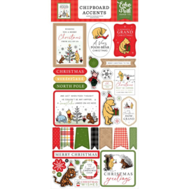 Echo Park Chipboard 6"X13" Accents, Winnie The Pooh Christmas  