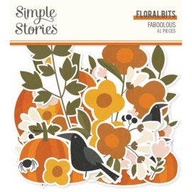 Simple Stories FaBOOlous Bits & Pieces Die-Cuts 61/Pkg Floral 