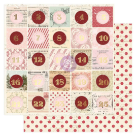 Prima Marketing 25 & Peppermint Double-Sided Cardstock 12"X12" Sweetest Advent 