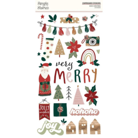 Simple Stories Boho Christmas Chipboard Stickers 6"X12"  