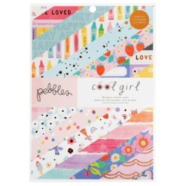 Pebbles Single-Sided Paper Pad 6"X8" 36/Pkg Cool Girl, Gold Foil