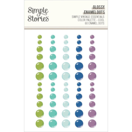 Simple Vintage Essentials Color Palette Enamel Dots Cool, Glossy  