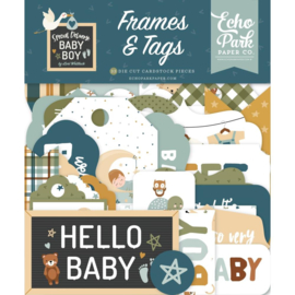 Echo Park Cardstock Ephemera 33/Pkg Frames & Tags, Special Delivery Baby Boy