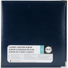 We R Classic Leather D-Ring Album 8.5"X11" Navy