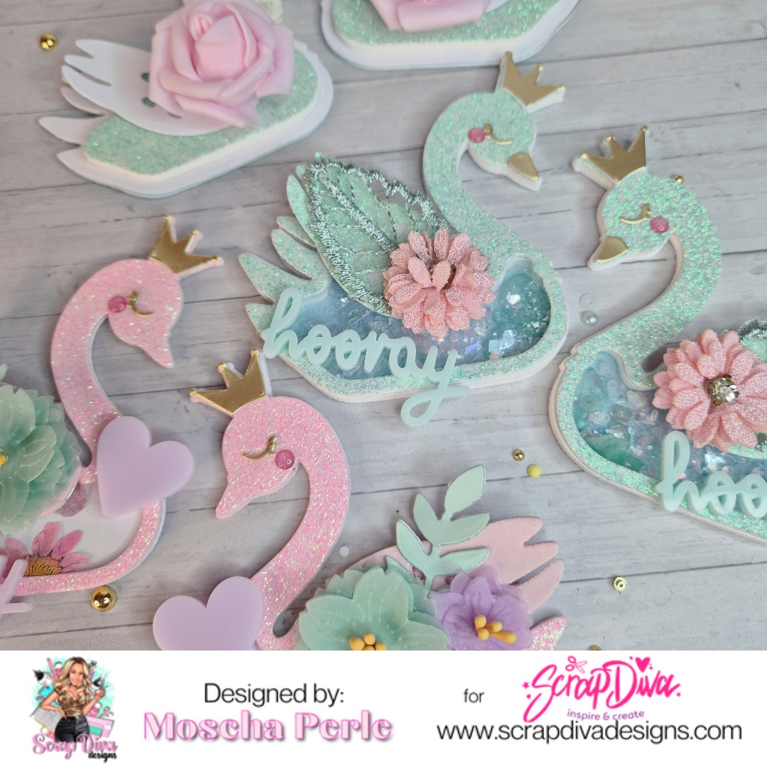 ScrapdivaSwan Shaker Set preorder