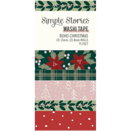 Simple Stories Boho Christmas Washi Tape 5/Pkg  
