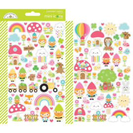 Dooblebug Mini Cardstock Stickers 2/Pkg Over The Rainbow Icons 