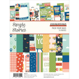 Simple Stories Double-Sided Paper Pad 6"X8" 24/Pkg Pack Your Bags