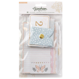 Crate Paper Gingham Garden Stationery Pack 20/Pkg W/Gold Foil  