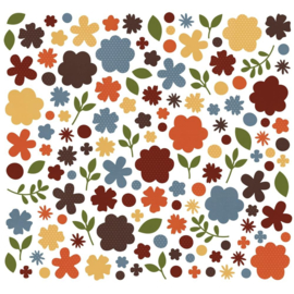 Color Vibe Cardstock Flowers Bits & Pieces 143/Pkg Fall  