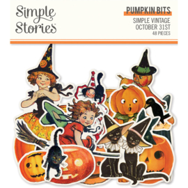 Simple Vintage October 31st Pumpkin Bits 48/Pkg