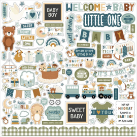 Echo Park Special Delivery Baby Boy Cardstock Stickers 12"X12" Elements
