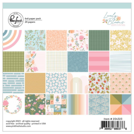 Pinkfresh Studio Double-Sided Paper Pack 6"X6" 24/Pkg Lovely Blooms