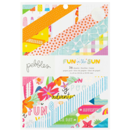 Pebbles Double-Sided Paper Pad 6"X8" 48/Pkg Holographic Foil, Fun In The Sun