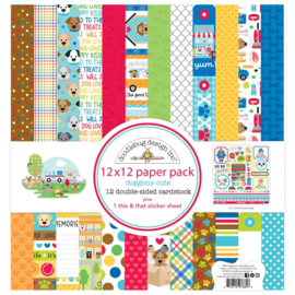 Doodlebug Double-Sided Paper Pack 12"X12" 12/Pkg Doggone Cute  