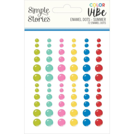 Color Vibe Enamel Dots Embellishments 72/Pkg Summer  