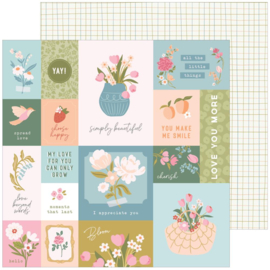 Pinkfresh Lovely Blooms Double-Sided Cardstock 12"X12"  Choose Happy  