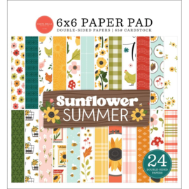 Carta Bella Double-Sided Paper Pad 6"X6" 24/Pkg Sunflower Summer