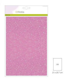 CraftEmotions glitterkarton 5 vel roze +/- 29x21cm 220gr