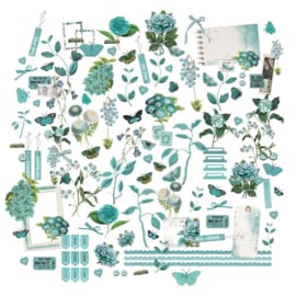 49 And Market Color Swatch: Teal Mini Laser Cut Outs Elements 